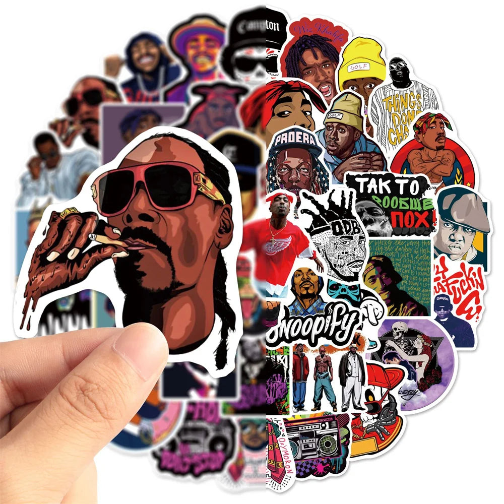 50PCS East West Coast Rap Graffiti Sticker