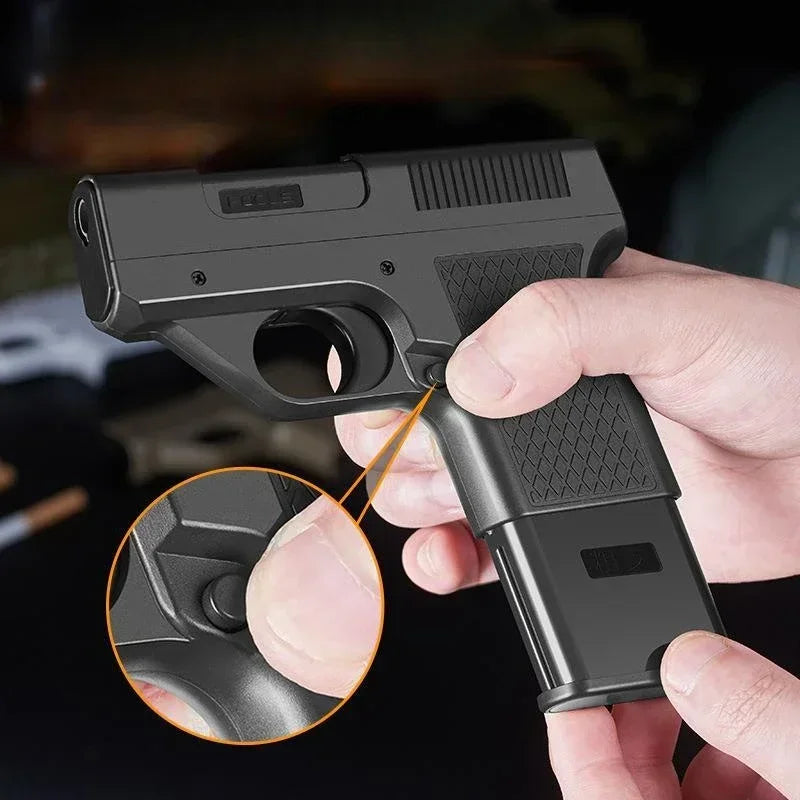 Gun Type Butane Gas Lighter Three Capacity Cigarette Holder