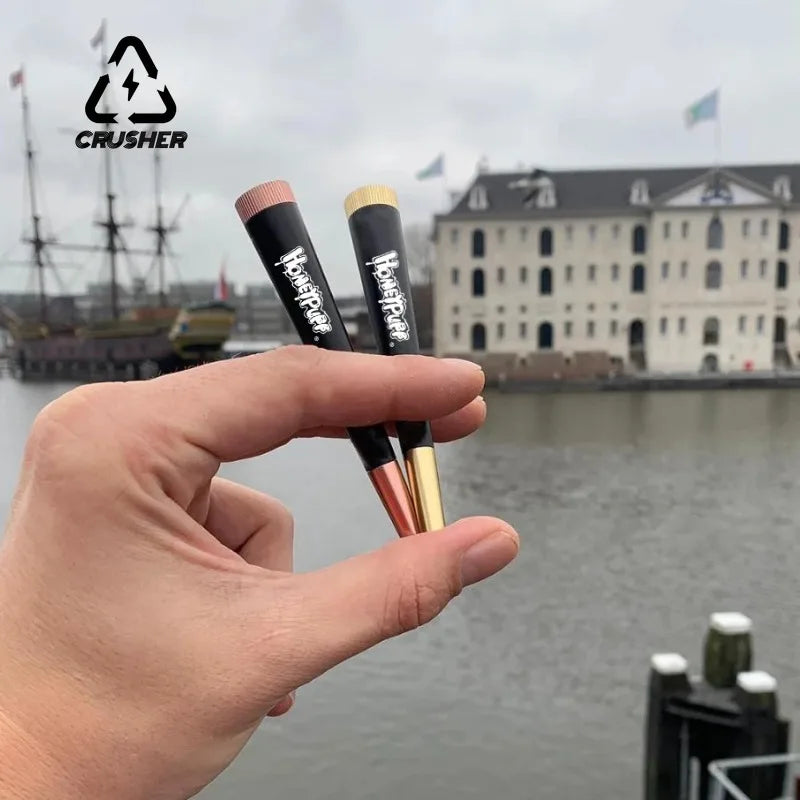 Metal Cone Herb Smoking Pipe with 5MM Activated Carbon Filter