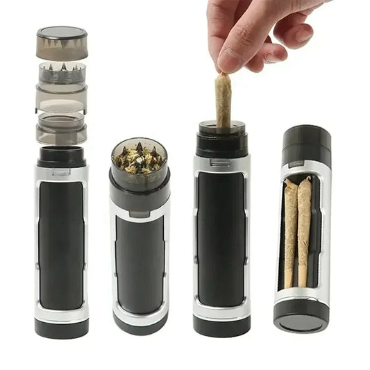 Portable 3 in 1 Tobacco Grinder with Filling Horn Tube