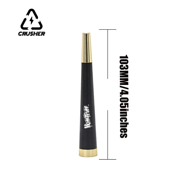 Metal Cone Herb Smoking Pipe with 5MM Activated Carbon Filter