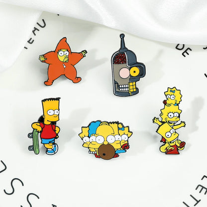 The Simpsons Metal Enamel Brooches