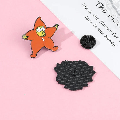 The Simpsons Metal Enamel Brooches